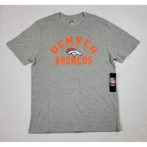 NFL Team Apparel Denver Broncos NWT T-Shirt Size L Gray Cotton Polyester‎ Tee